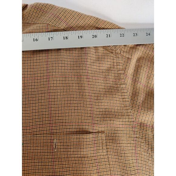 Vtg. Men Tommy Hilfiger Button Down Shirt Large Long Sleeve Plaid Brown Red - Picture 5 of 9